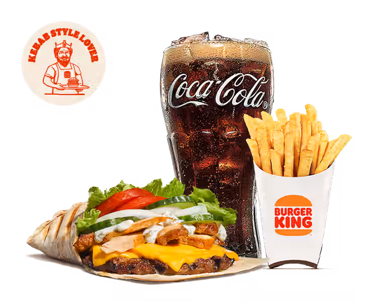 Kebab Style Tortilla mit Beef-Patty - King Menü